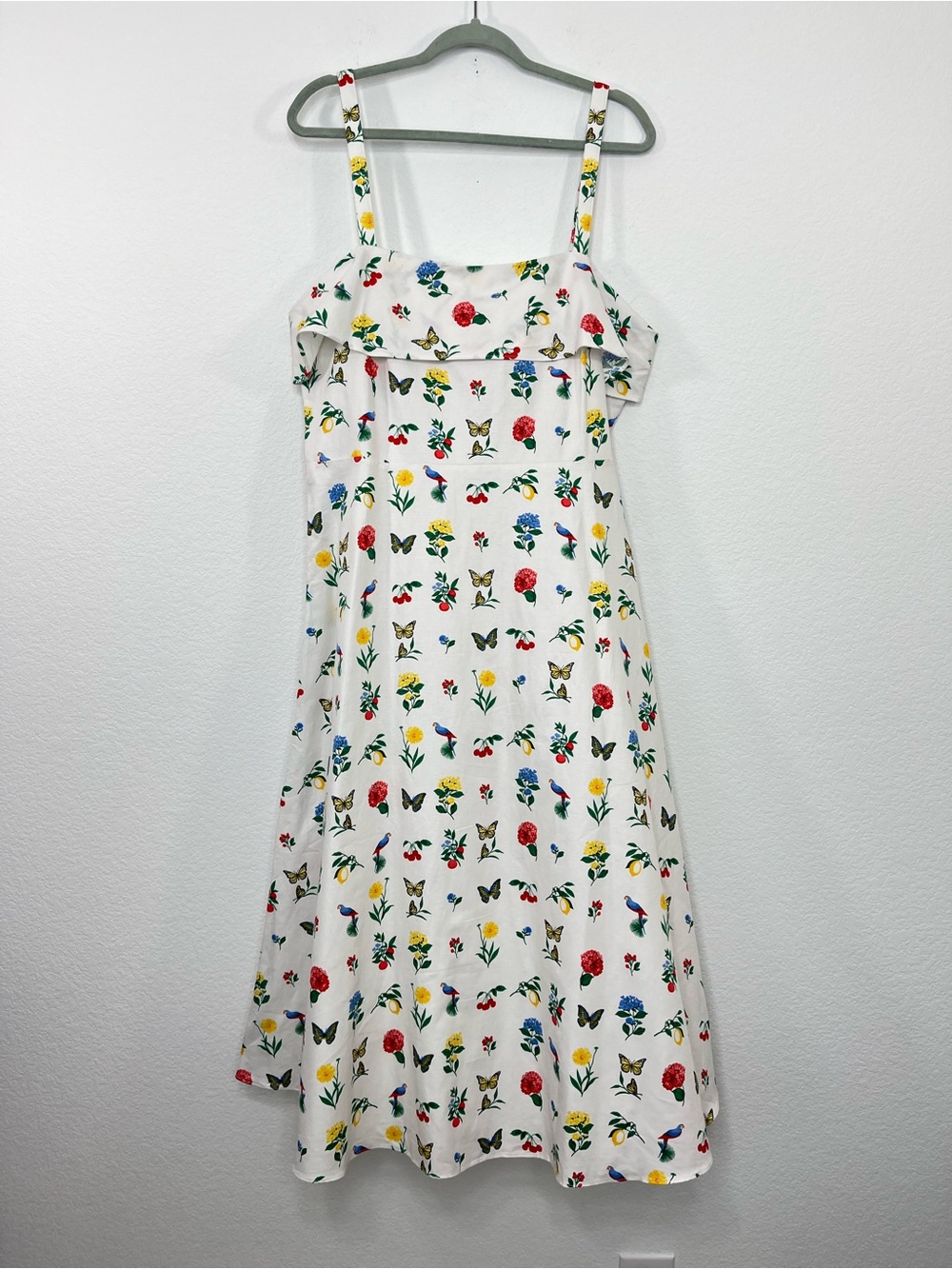 Ann Taylor NWT Buttefly Floral Print Midi‎ Dress size 14 - Picture 2 of 12
